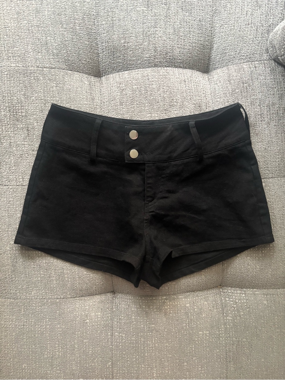 Windsor Black High Waist Double-Button Shorts
